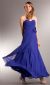 Pleated Wrap Style Floral Long Formal Bridesmaid Dress in Royal Blue